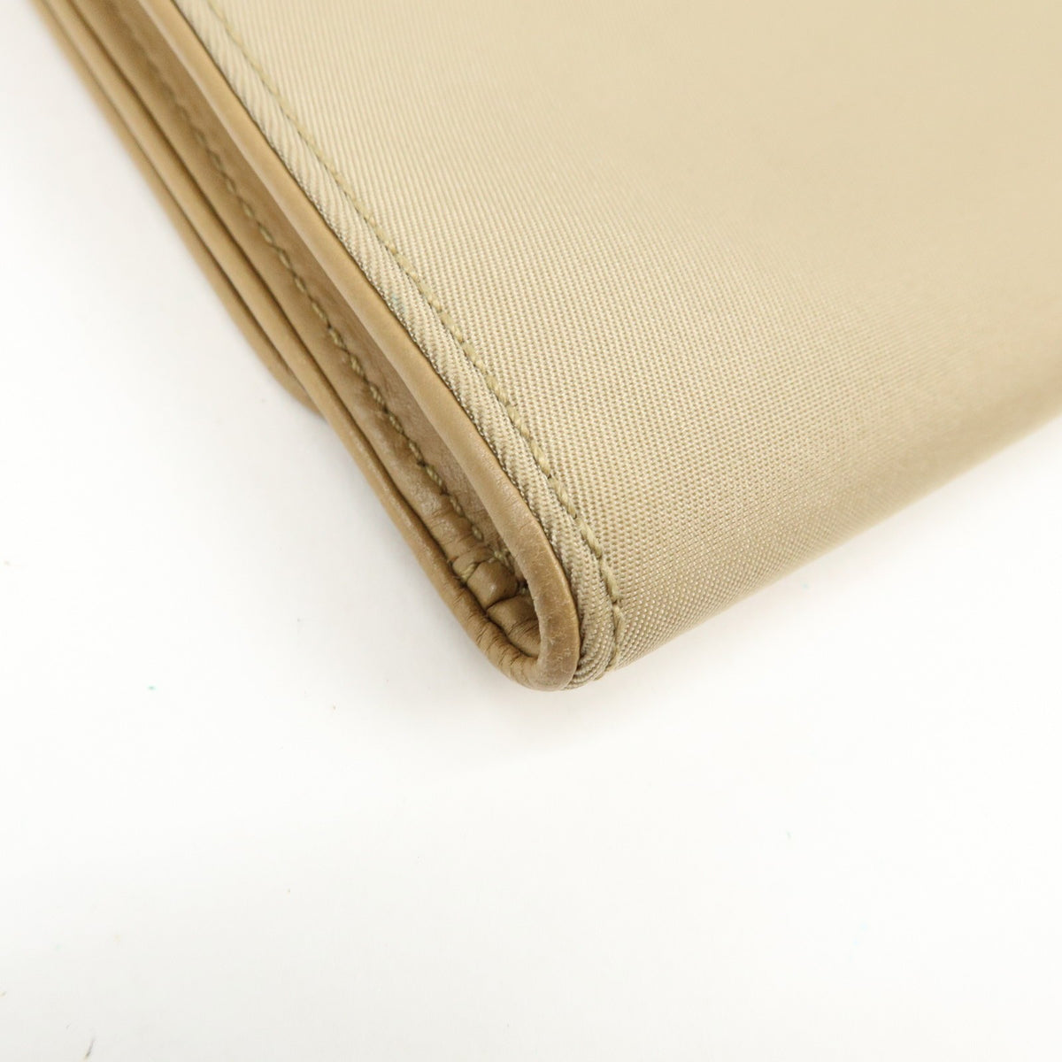Prada Trifold Compact Saffiano Leather, Beige, Nylon, Wallet