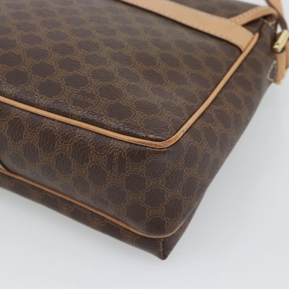 Celine Macadam Canvas, Brown, Canvas, Shoulder Bag