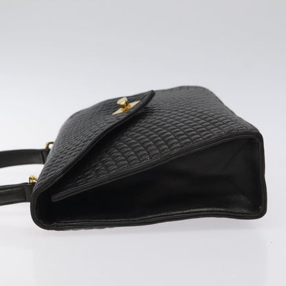 Bally Vintage Quilted Leather, Black, Leather, Handbag