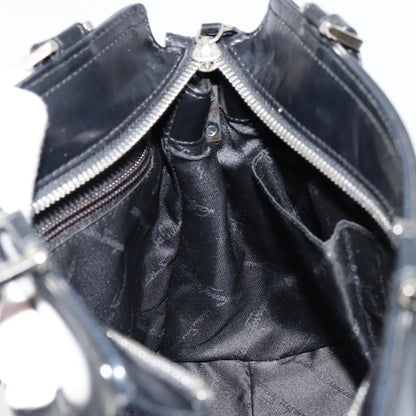 Salvatore Ferragamo Double Gancini Side Buckle Leather, Black, Leather, Tote Bag