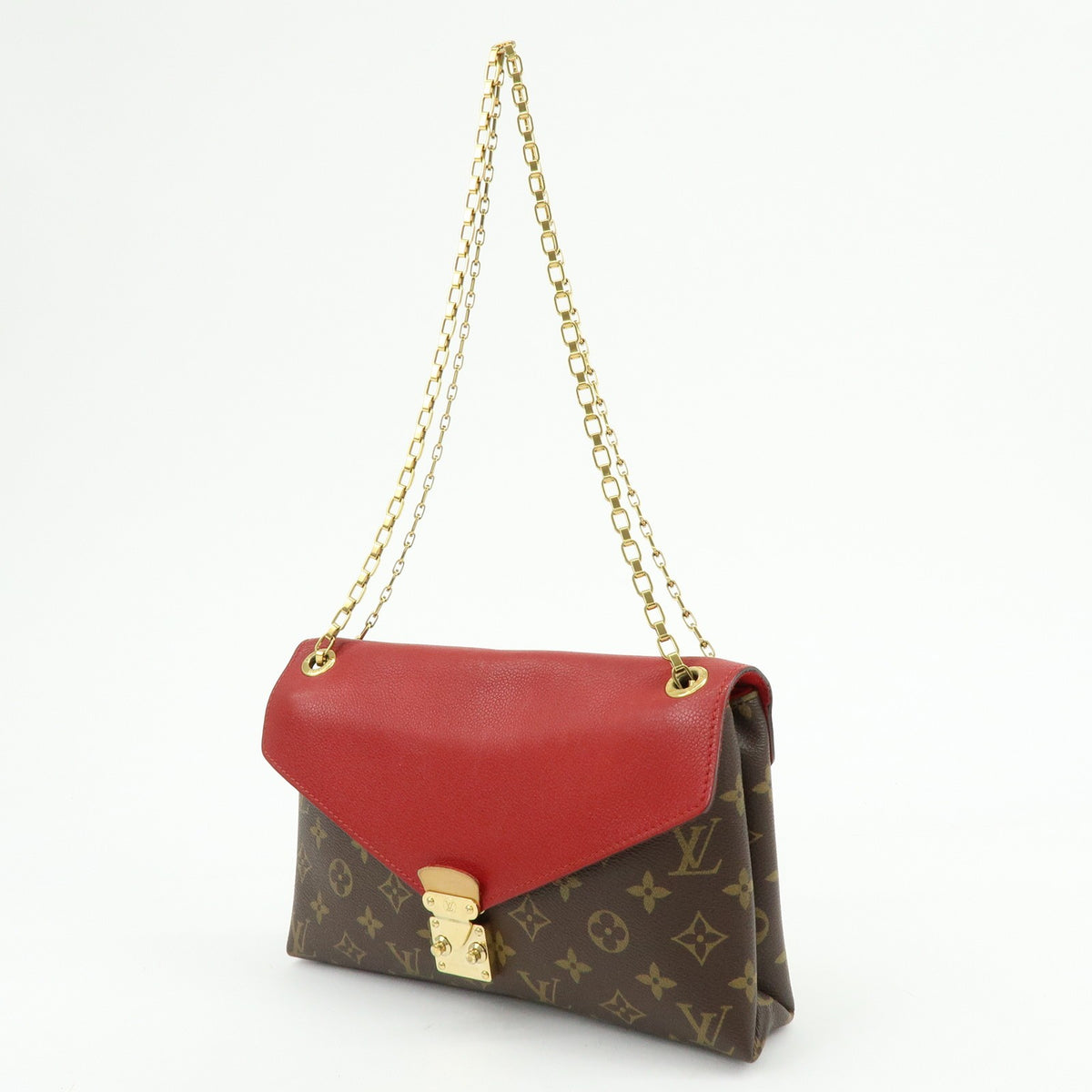 Louis Vuitton Pallas Chain Monogram Canvas and Calfskin, Brown, Canvas, Shoulder Bag