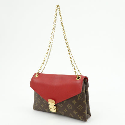 Louis Vuitton Pallas Chain Monogram Canvas and Calfskin, Brown, Canvas, Shoulder Bag