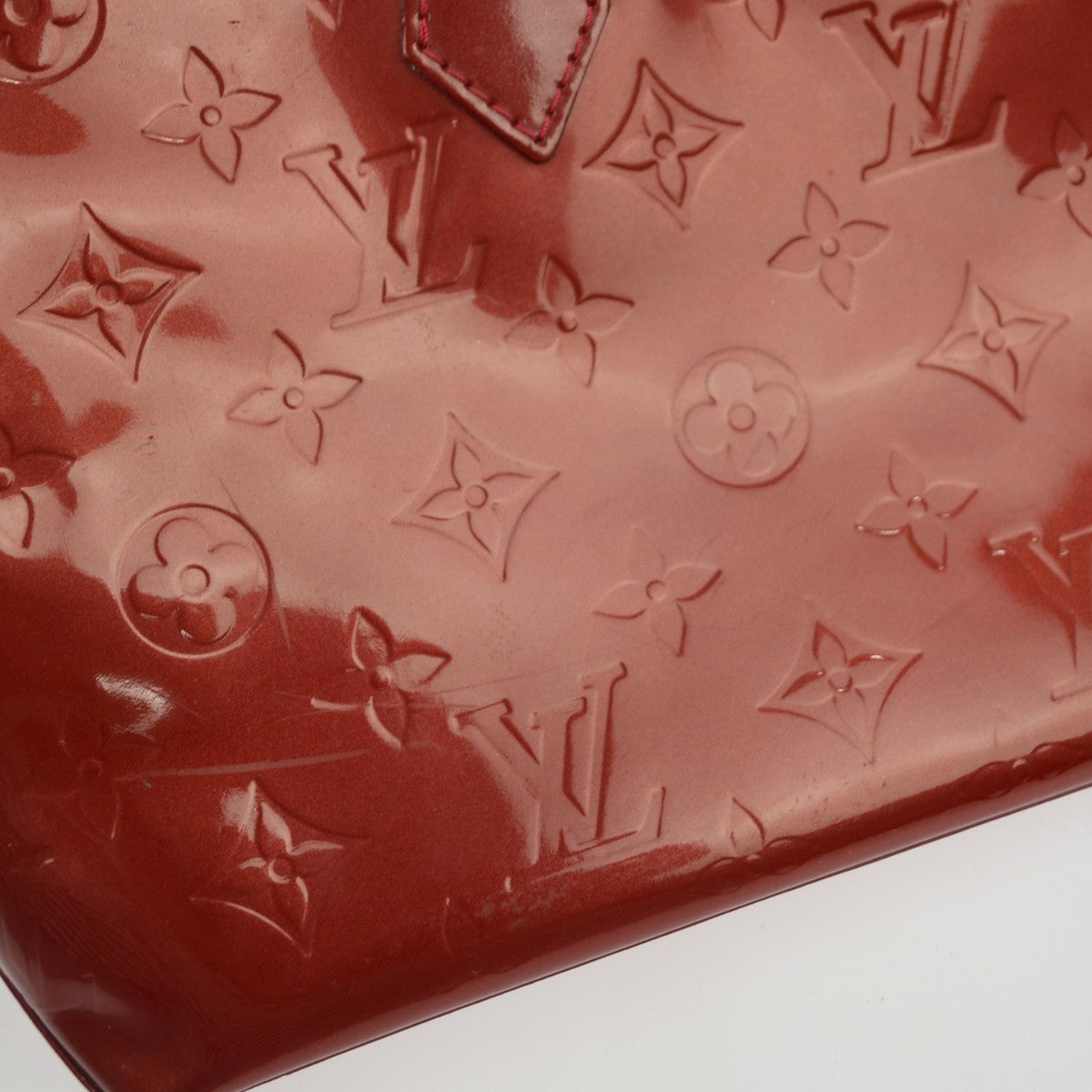 Louis Vuitton Wilshire Monogram Vernis, Red, Patent Leather, Handbag