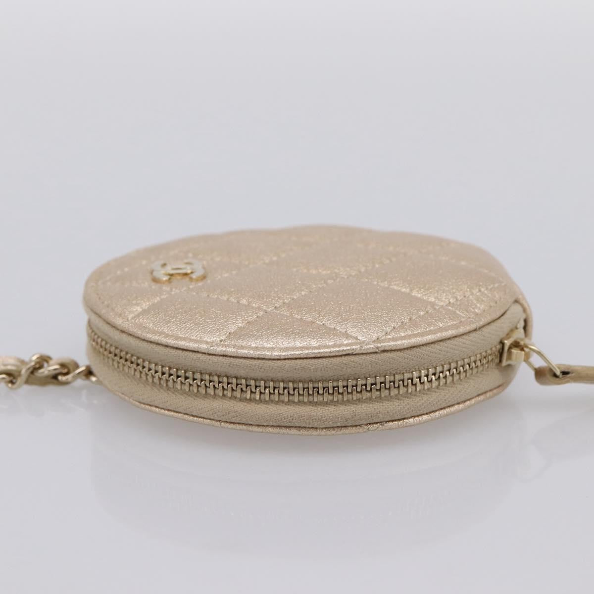 Chanel Pearl Crown CC Multi Pouches Wristlet Quilted Lambskin, Gold, Leather, Clutch