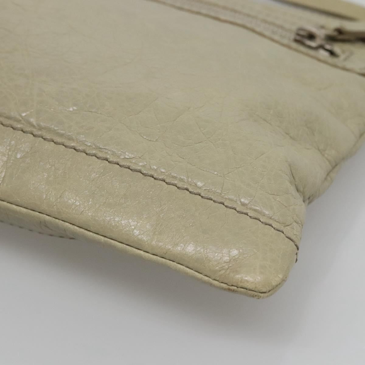 Balenciaga Classic City Clip Leather, Beige, Leather, Clutch