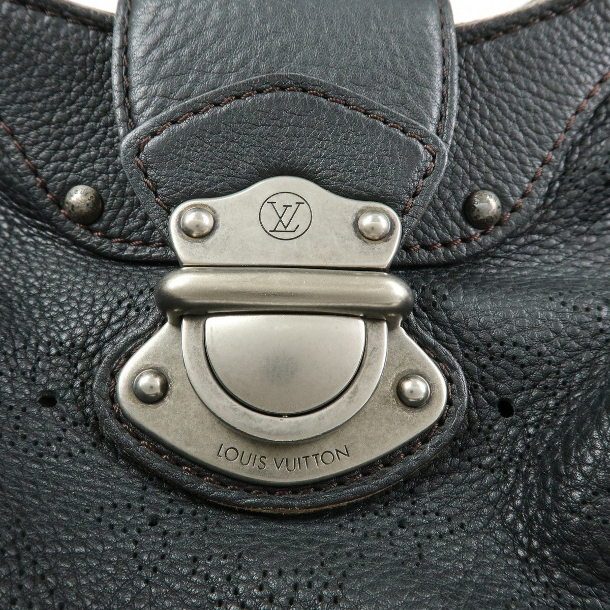 Louis Vuitton Solar Mahina Leather, Black, Leather, Handbag