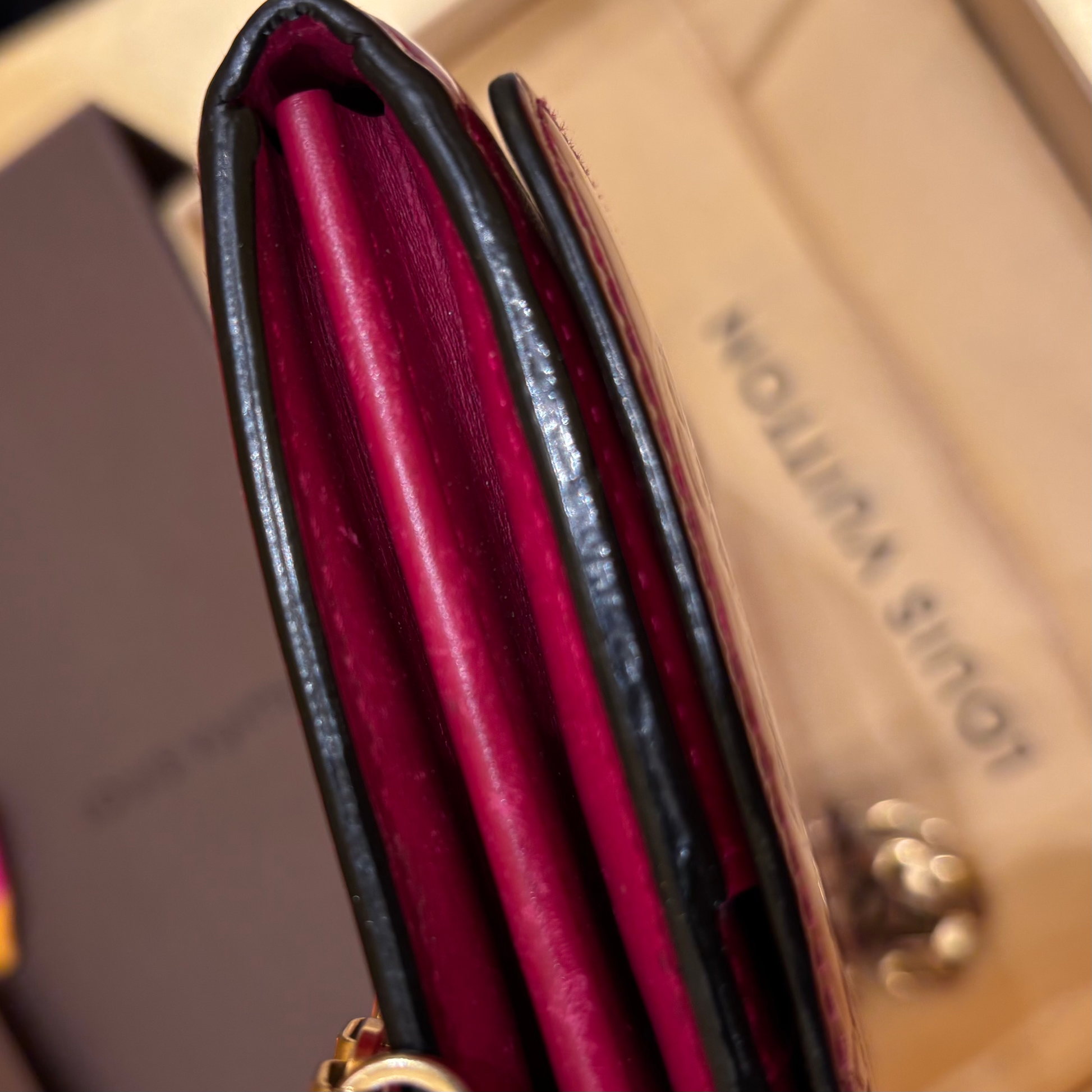 Louis Vuitton Ana Bag Monogram Vernis, Red, Leather, Handbag