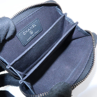 Chanel So Black CC Zip Coin Purse Quilted Lambskin, Black, Leather, Wallet