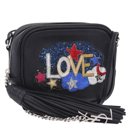 Saint Laurent Classic Monogram Blogger Patch Embellished Leather, Black, Leather, Crossbody Bag