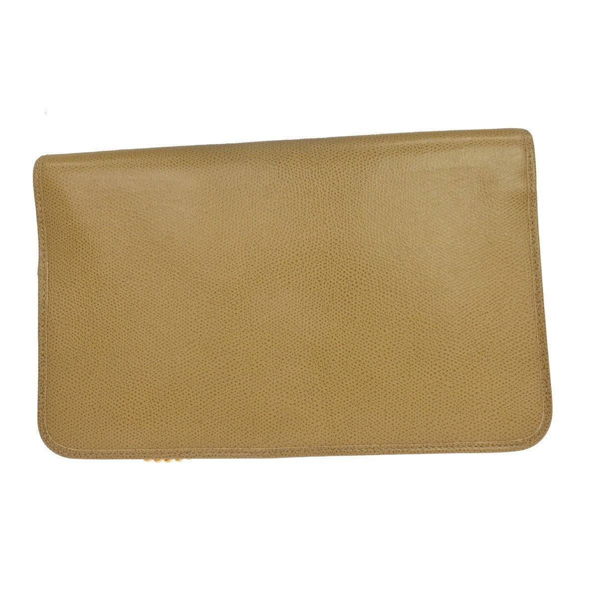 Christian Dior Vintage Chain Flap Leather, Beige, Leather, Shoulder Bag