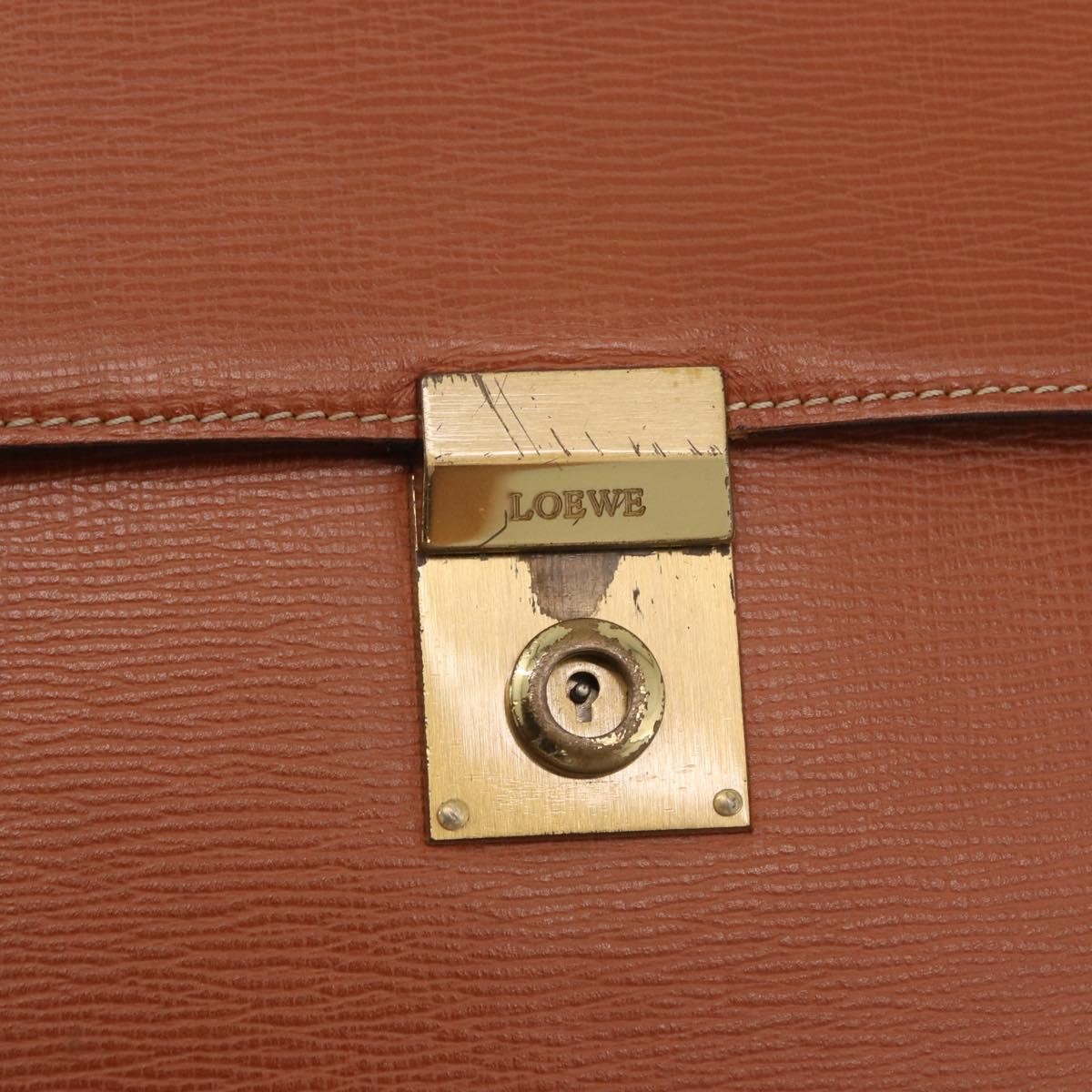 Loewe Anagram Business Leather, Brown, Leather, Briefcase