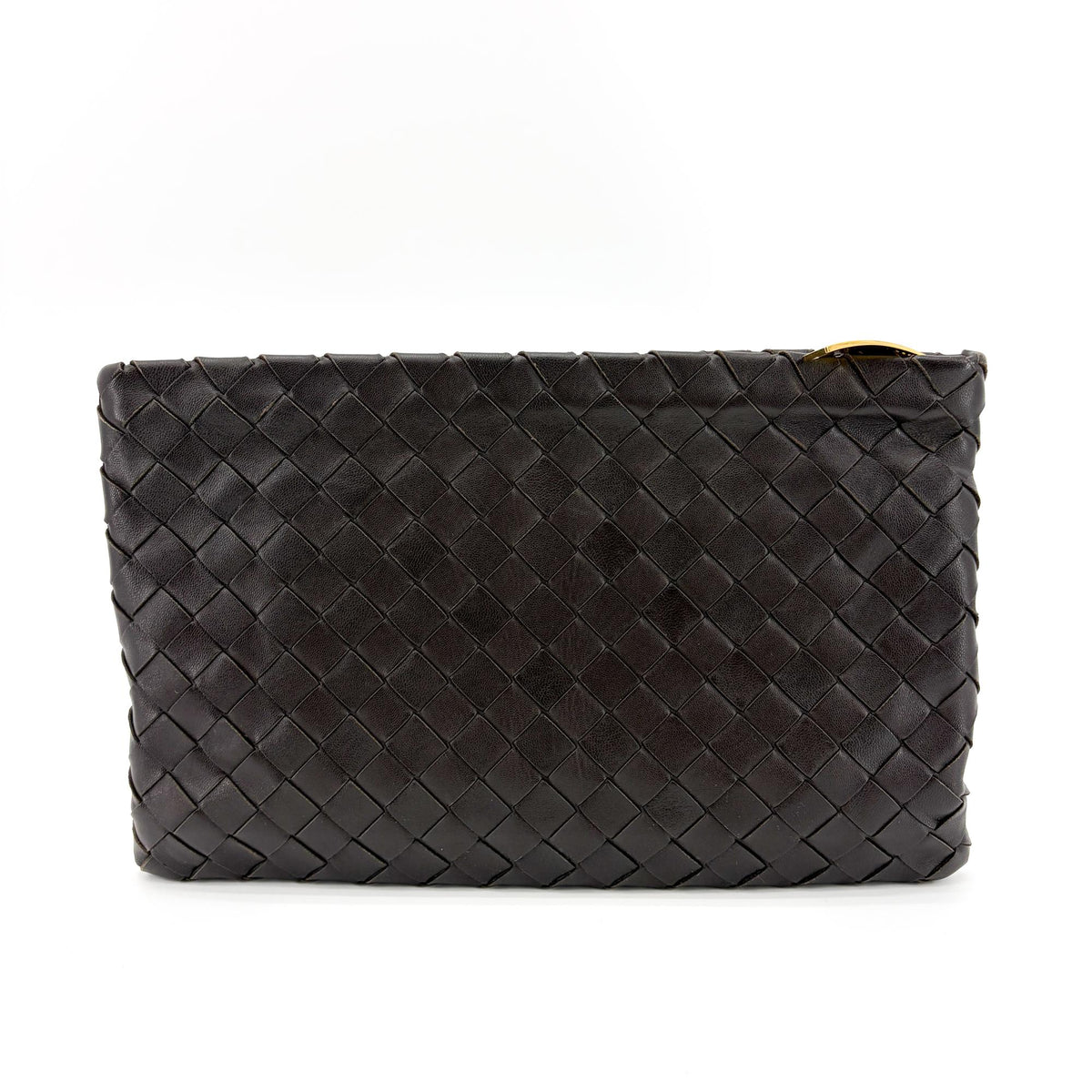 Bottega Veneta Braided Intrecciato Leather and Metal, Brown, Leather, Bracelet