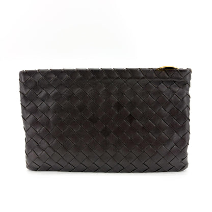 Bottega Veneta Braided Intrecciato Leather and Metal, Brown, Leather, Bracelet