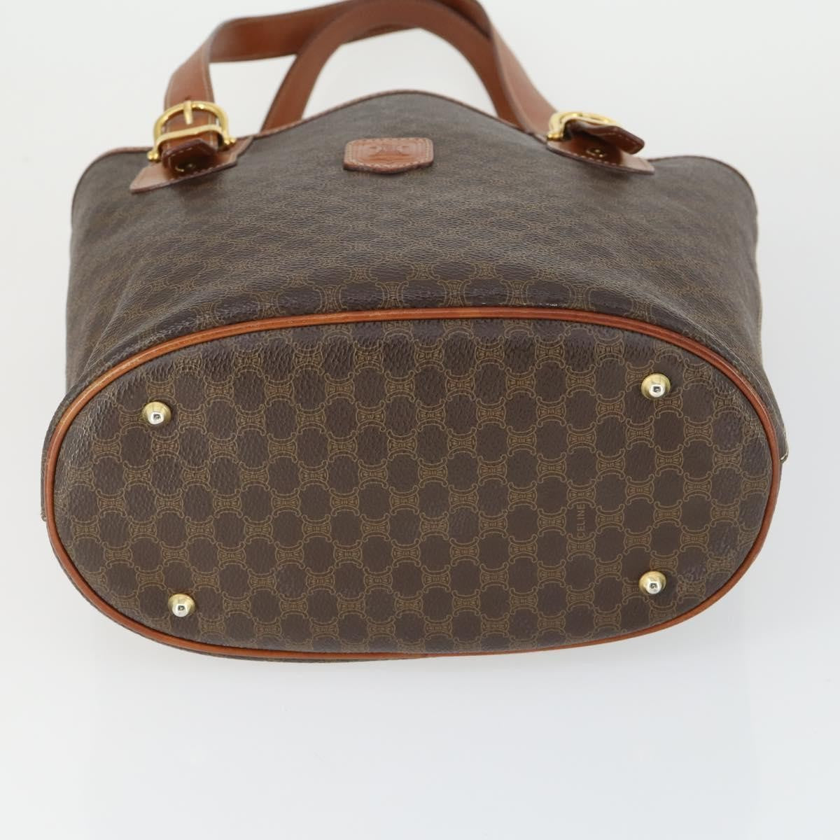 Celine Vintage Macadam Shopper Tote Coated Canvas, Brown, Canvas, Tote Bag