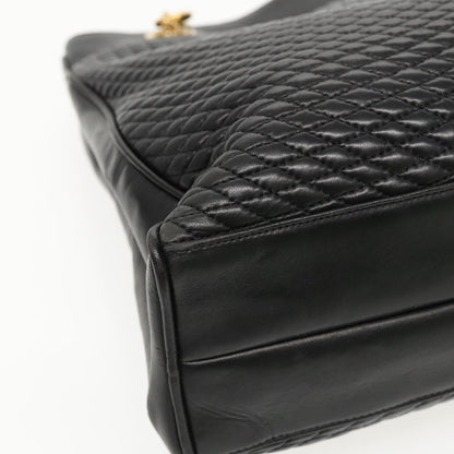 Bally Vintage Quilted Leather, Black, Leather, Shoulder Bag