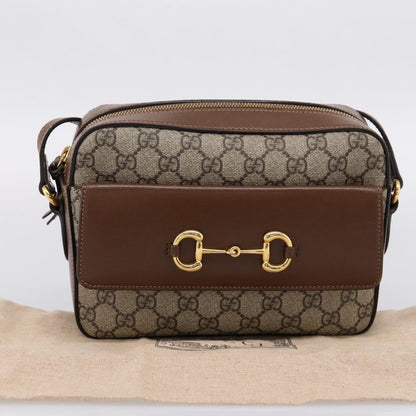 Gucci Horsebit 1955 Flap Pocket Camera GG Coated Canvas and Leather, Beige, Canvas, Shoulder Bag