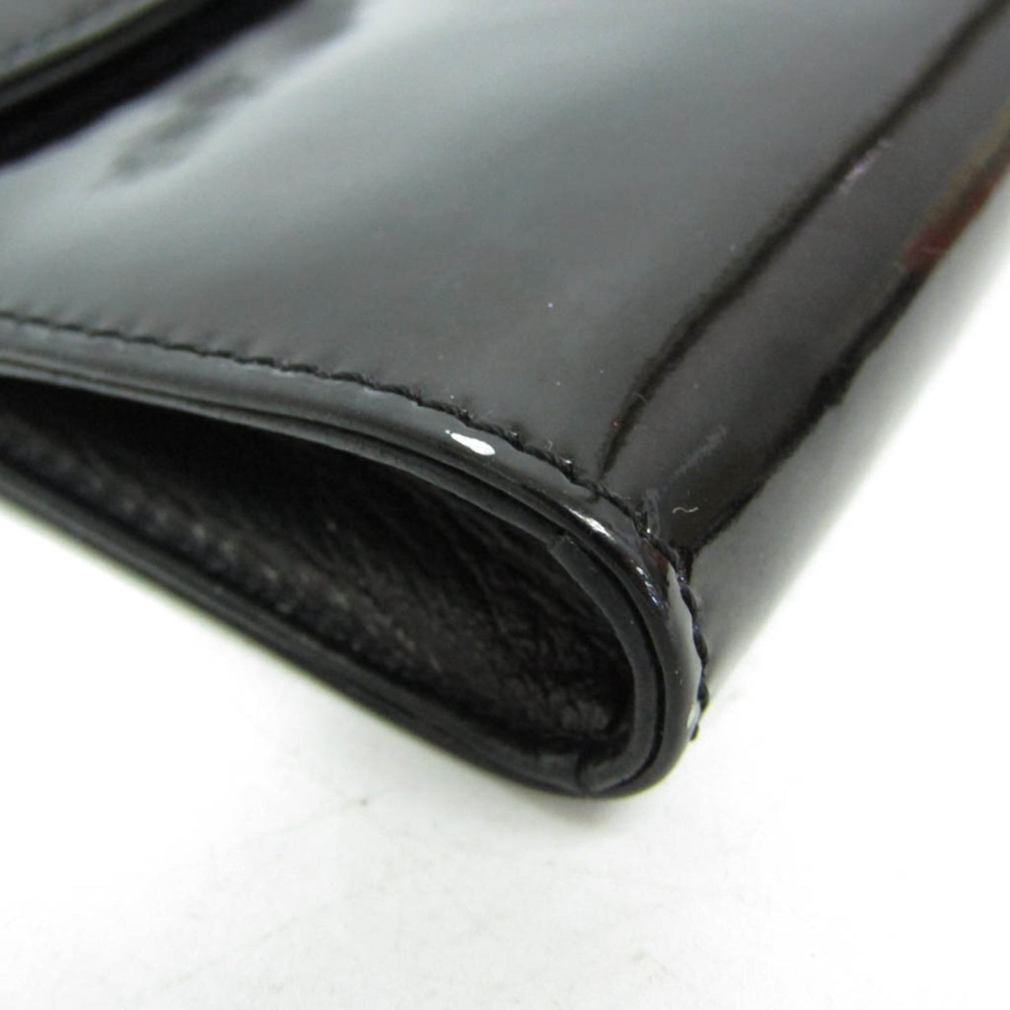 Chanel Key Pouch Patent, Black, Leather, Clutch