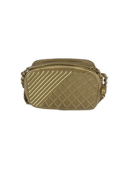 Chanel Camera, Gold, Leather, shoulder