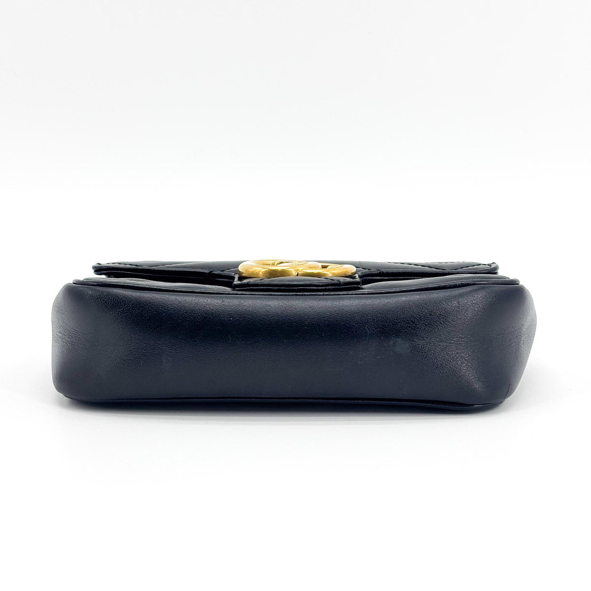 Gucci GG Marmont Flap Matelasse Leather, Black, Calfskin, Handbag