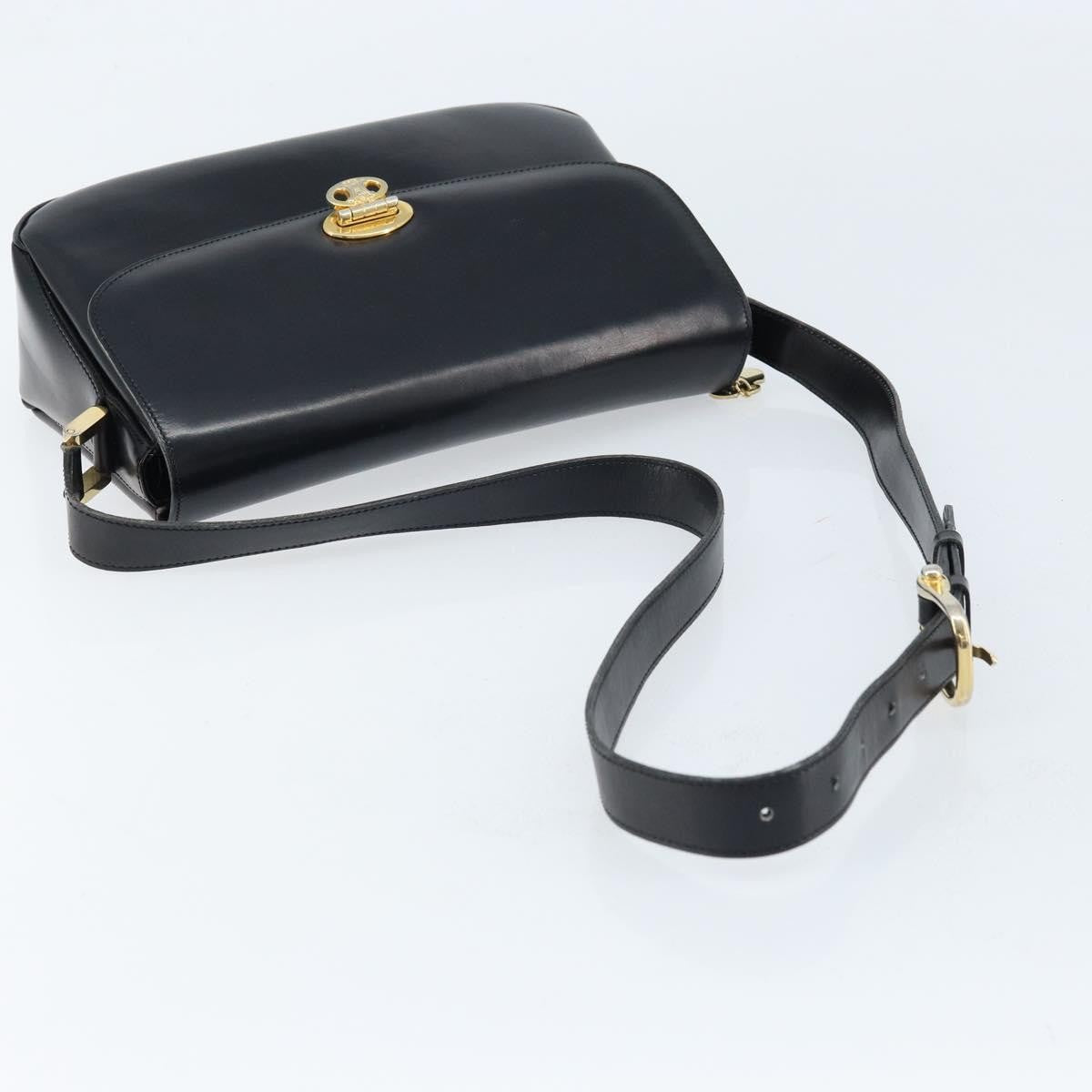 Celine Shoulder Leather, Black, Leather, Shoulder Bag