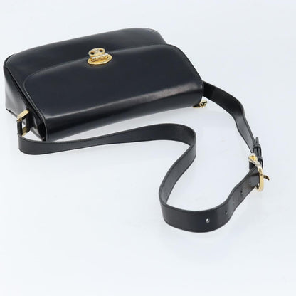 Celine Shoulder Leather, Black, Leather, Shoulder Bag