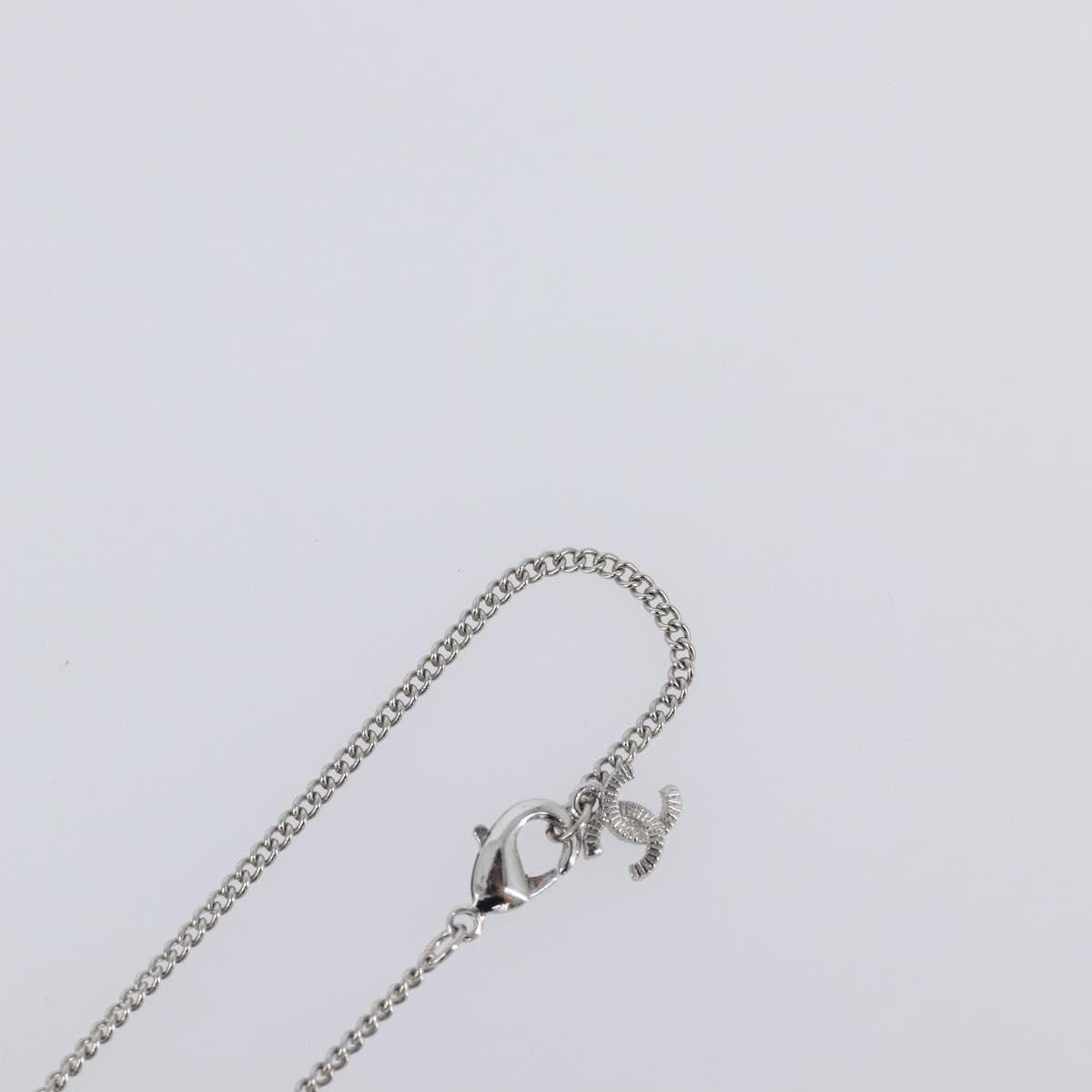 Chanel CC Ball Drop Pendant Metal with Crystals, Silver, Metal, Necklace