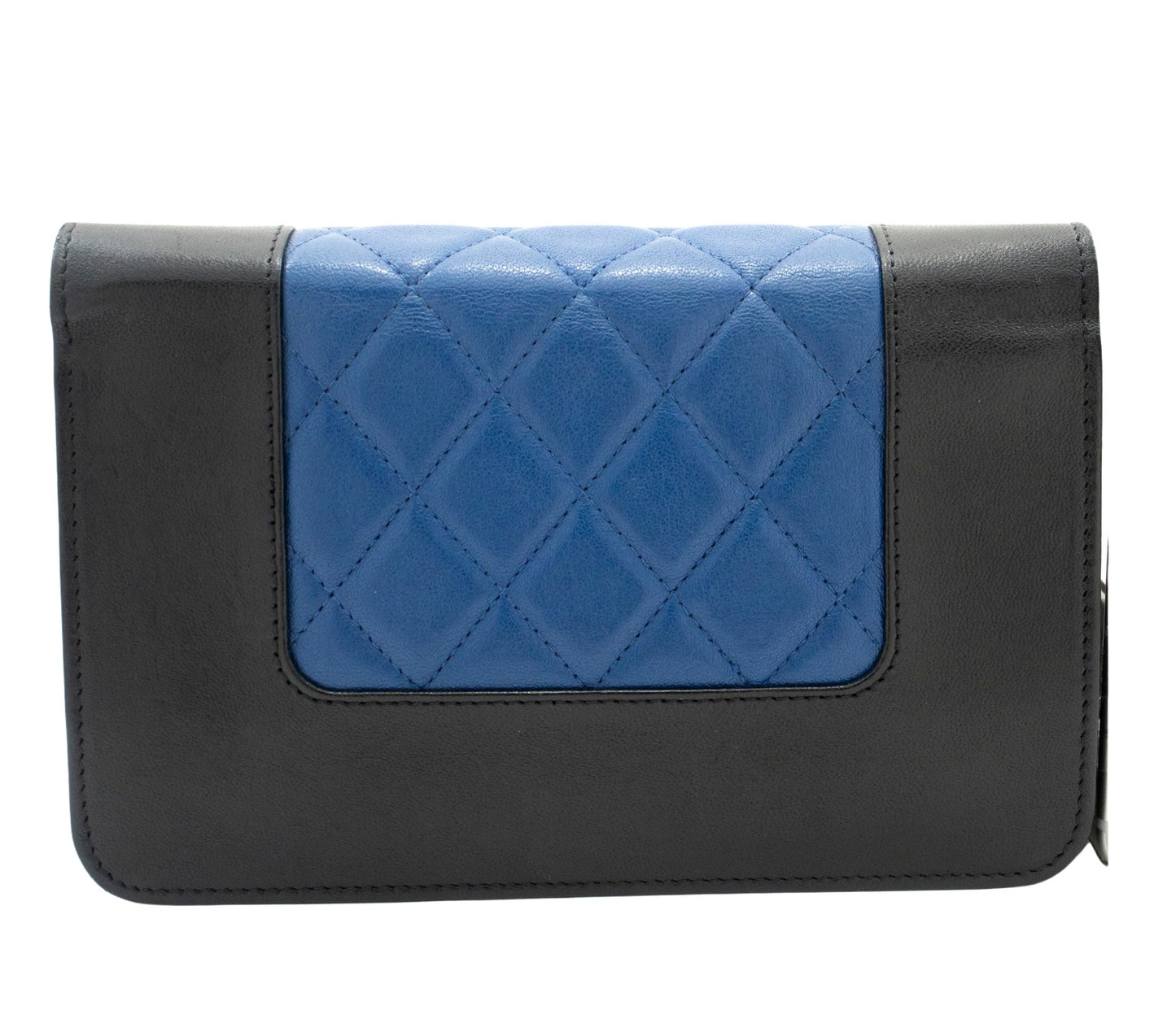 Chanel Wallet On Chain, Blue, Leather, wallet