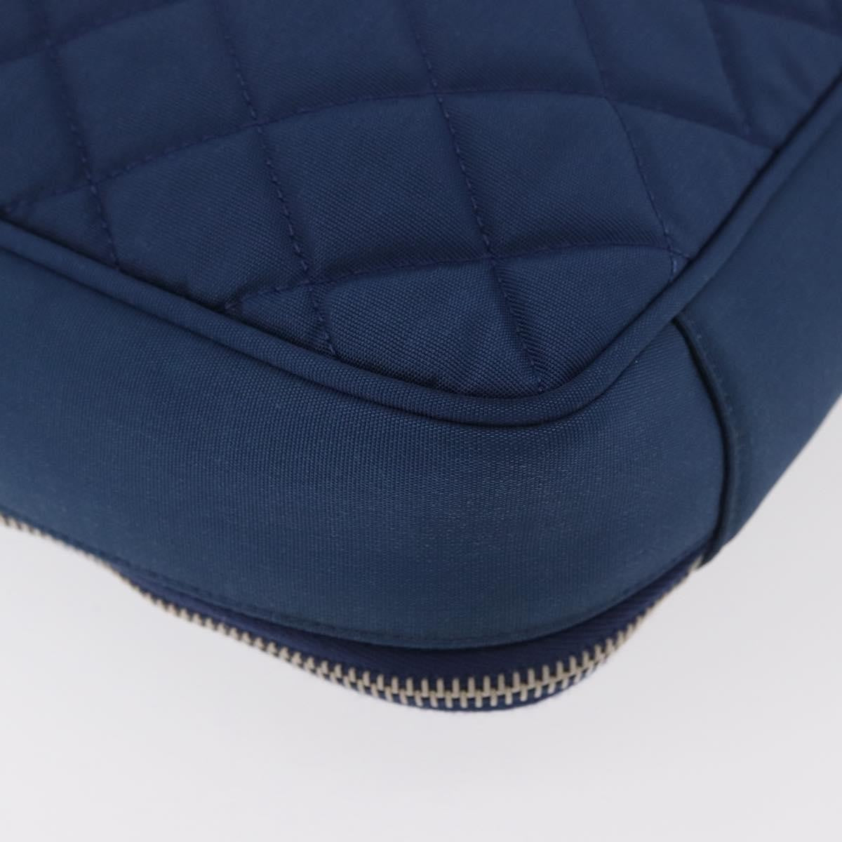 Chanel Laptop Sleeve Quilted Nylon, Blue, Nylon, Clutch