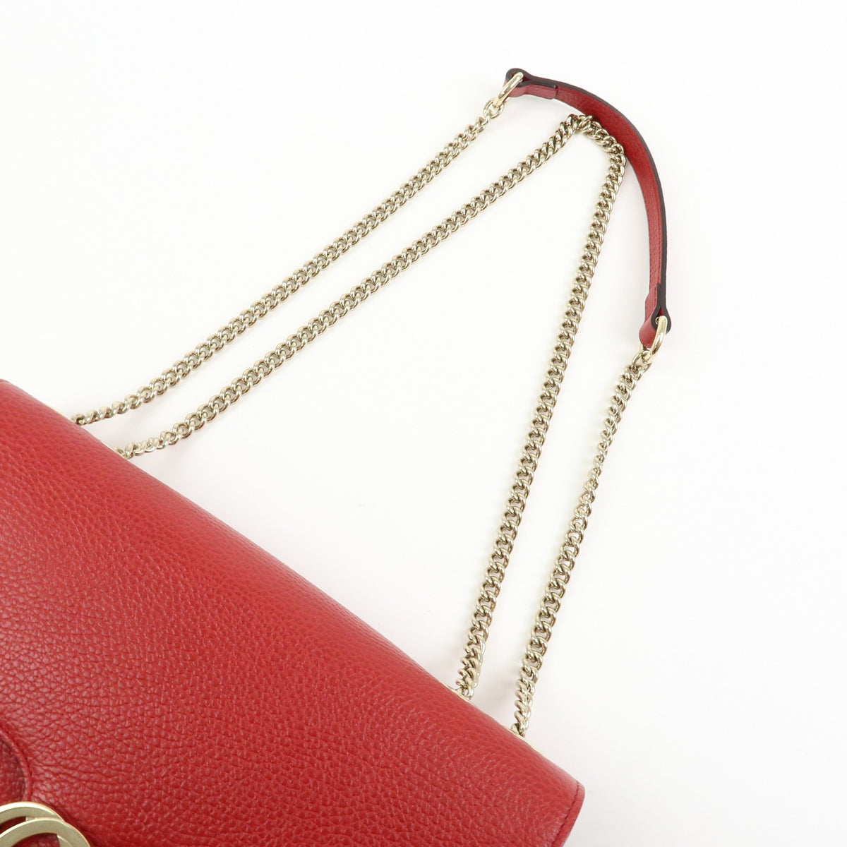 Gucci Interlocking Leather, Red, Leather, Shoulder Bag
