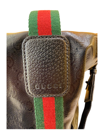 Gucci Morpheus Zip Convertible Duffle Leather, Black, Leather, Crossbody Bag