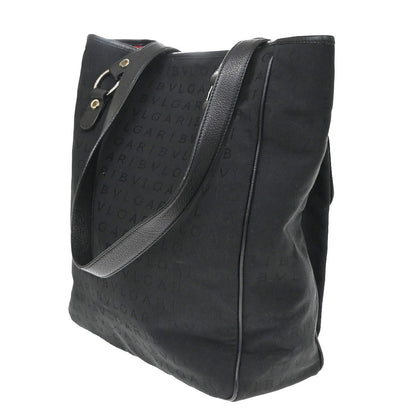 Bvlgari Vintage Canvas, Black, Canvas, Tote Bag