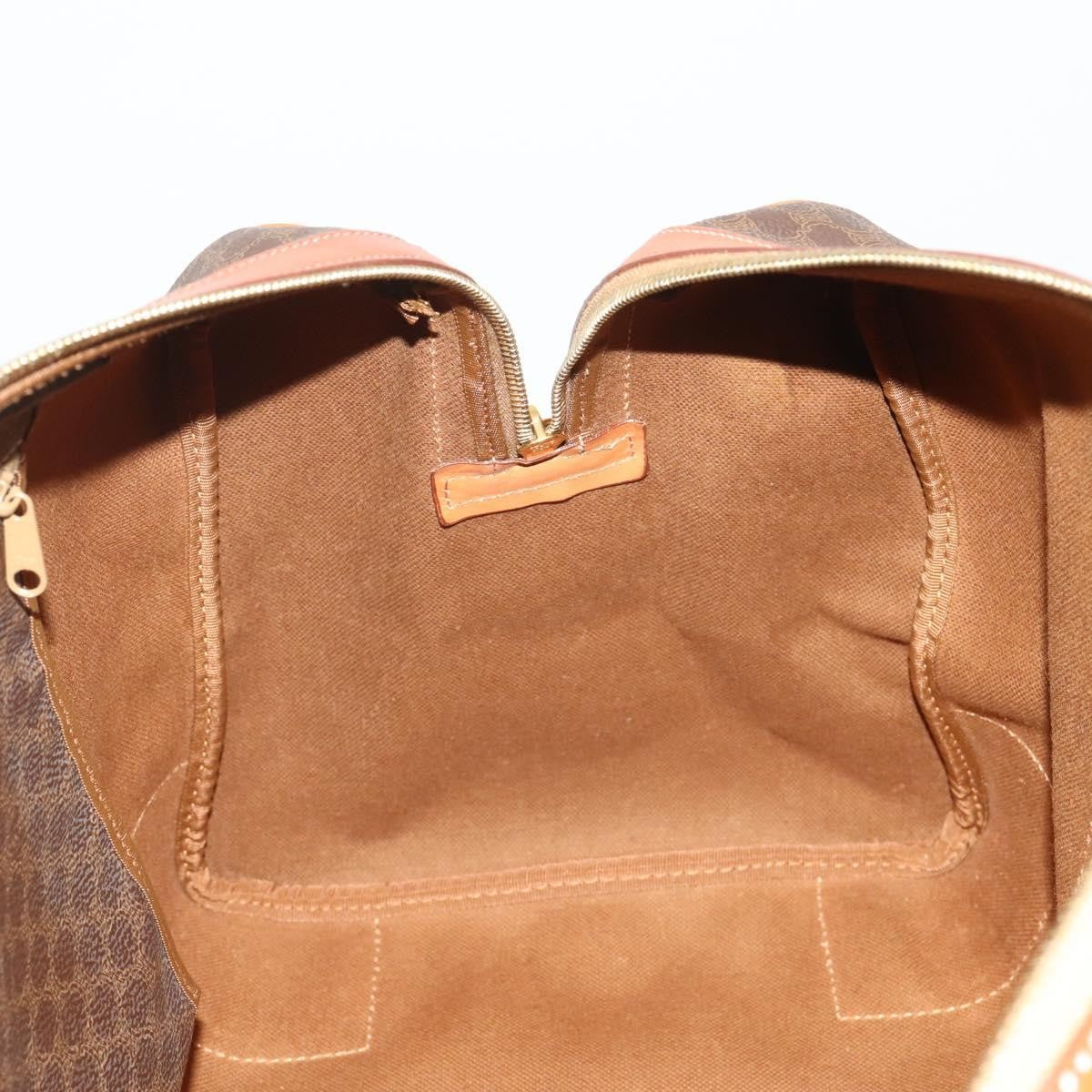 Celine Boston Triomphe Coated Canvas, Brown, PVC, Handbag