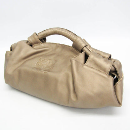 Loewe Anagram Logo Nappa Aire Hand Leather, Gold, Leather, Handbag