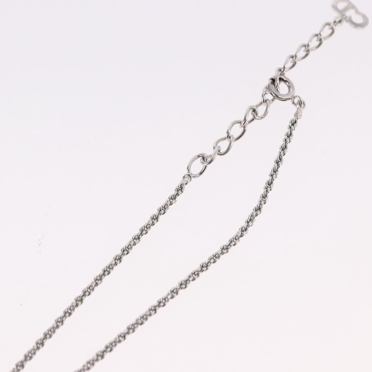 Christian Dior VIntage Circle Pendant Metal, Silver, Metal, Necklace