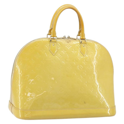 Louis Vuitton Alma Monogram Vernis, Yellow, Patent Leather, Handbag