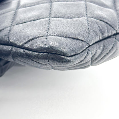 Chanel O Case Clutch Quilted Lambskin, Black, Leather, Clutch