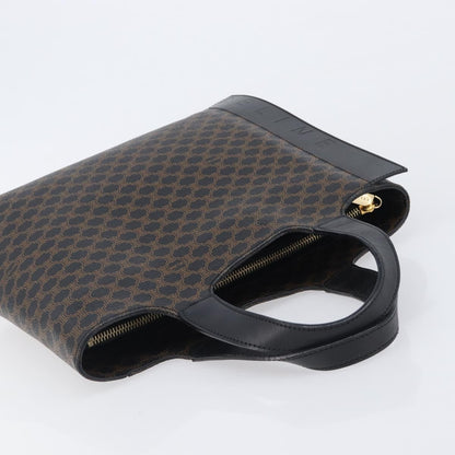 Celine Vintage Macadam Canvas and Leather, Black, Canvas, Handbag