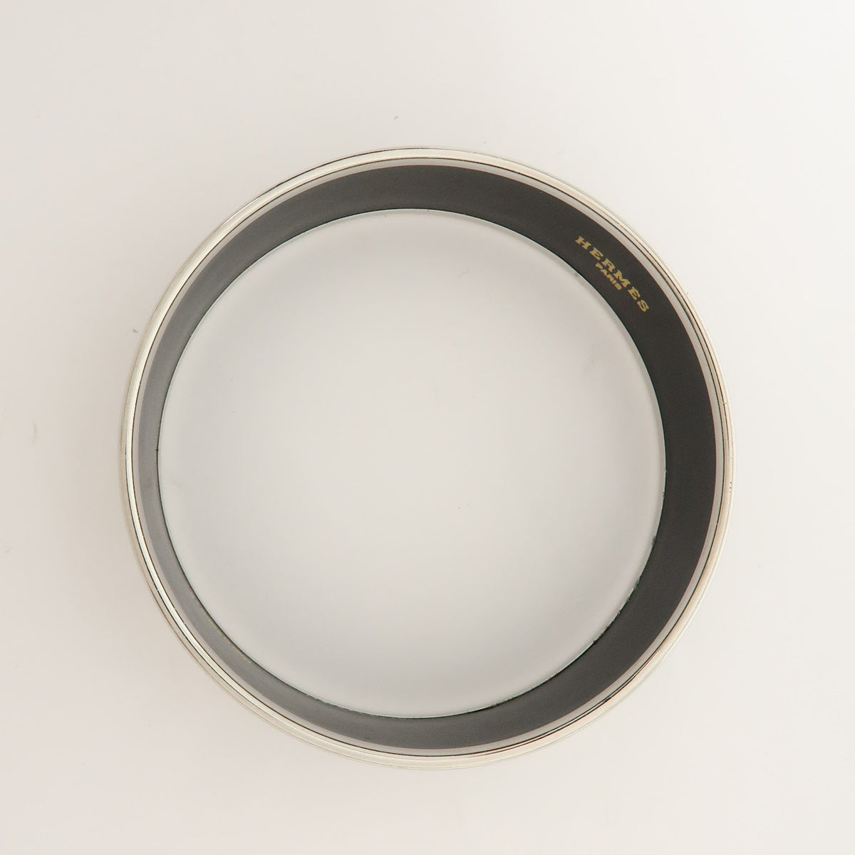 Hermes Bangle Printed Enamel, Silver, Silver Plated, Bracelet