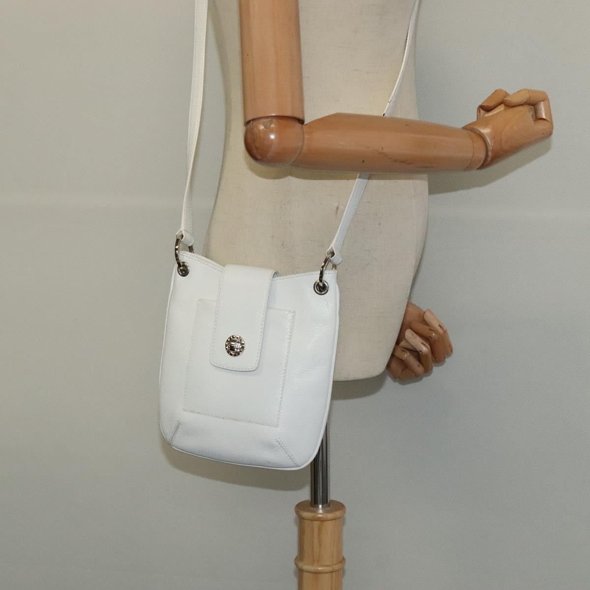 Bvlgari Vintage Leather, White, Leather, Shoulder Bag