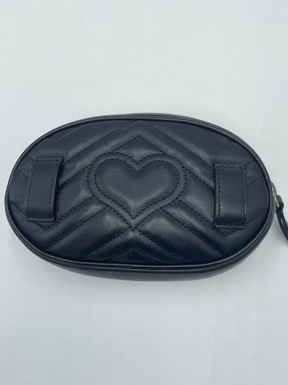 Gucci Gucci Marmont Black leather, BLACK, LEATHER, Handbag