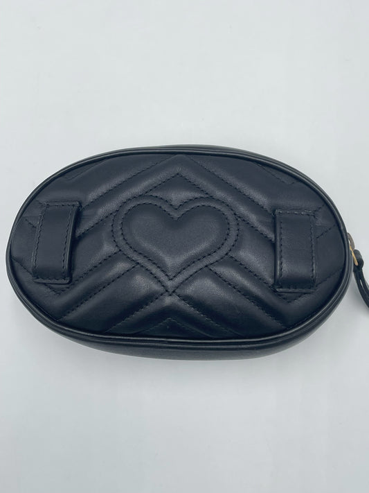 Gucci Gucci Marmont Black leather, BLACK, LEATHER, Handbag