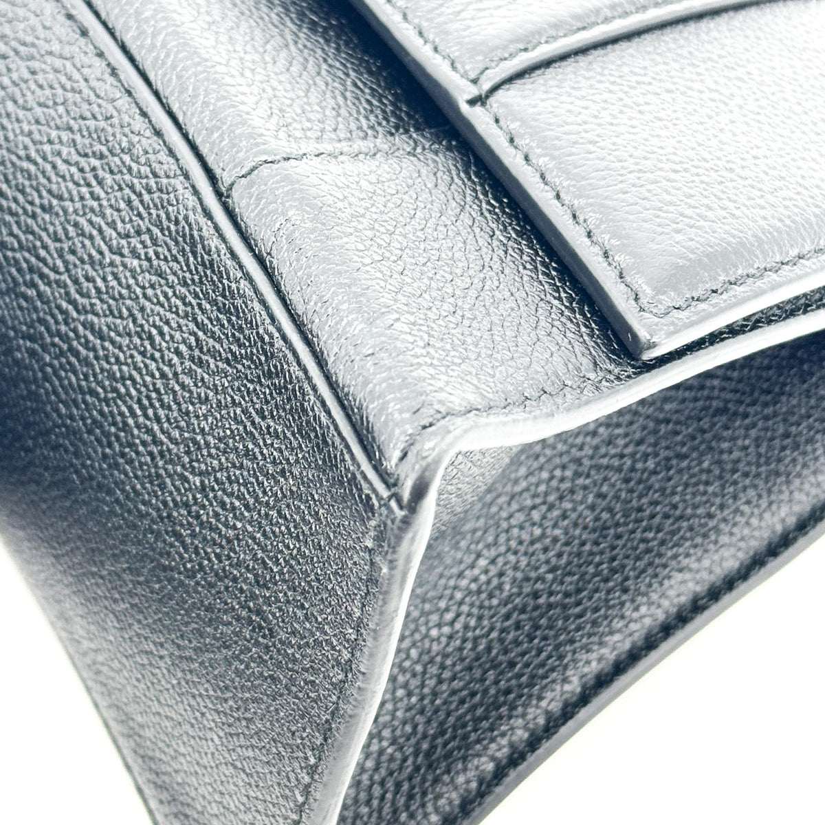 Balenciaga Hourglass Top Handle Leather, Black, Leather, Handbag