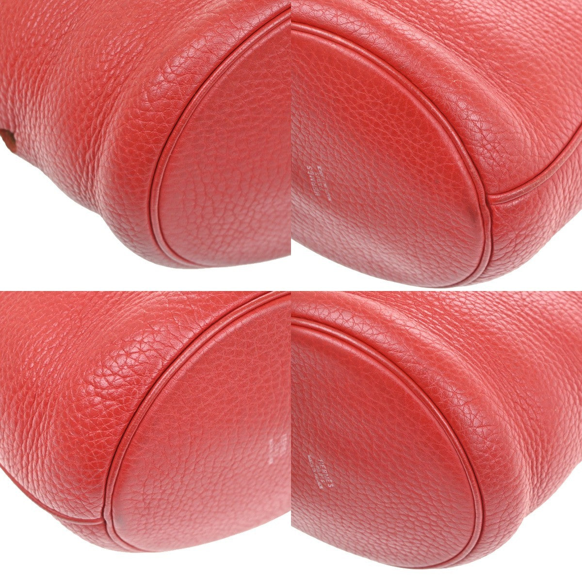 Hermes Mangeoire Taurillon Clemence Leather, Red, Leather, Shoulder Bag