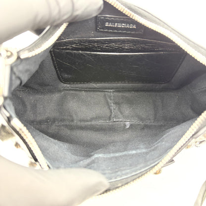 Balenciaga Le Cagole Giant Studs Chain Leather, Black, Leather, Shoulder Bag