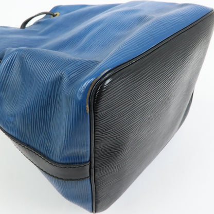 Louis Vuitton Bicolor Petit Noe Epi Leather, Blue, Leather, Handbag