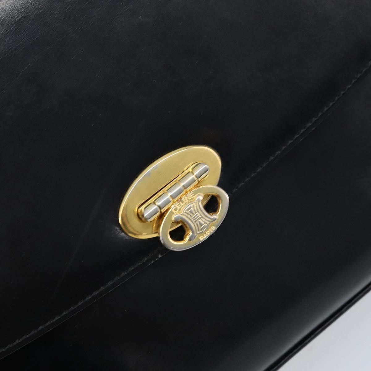 Celine Shoulder Leather, Black, Leather, Shoulder Bag