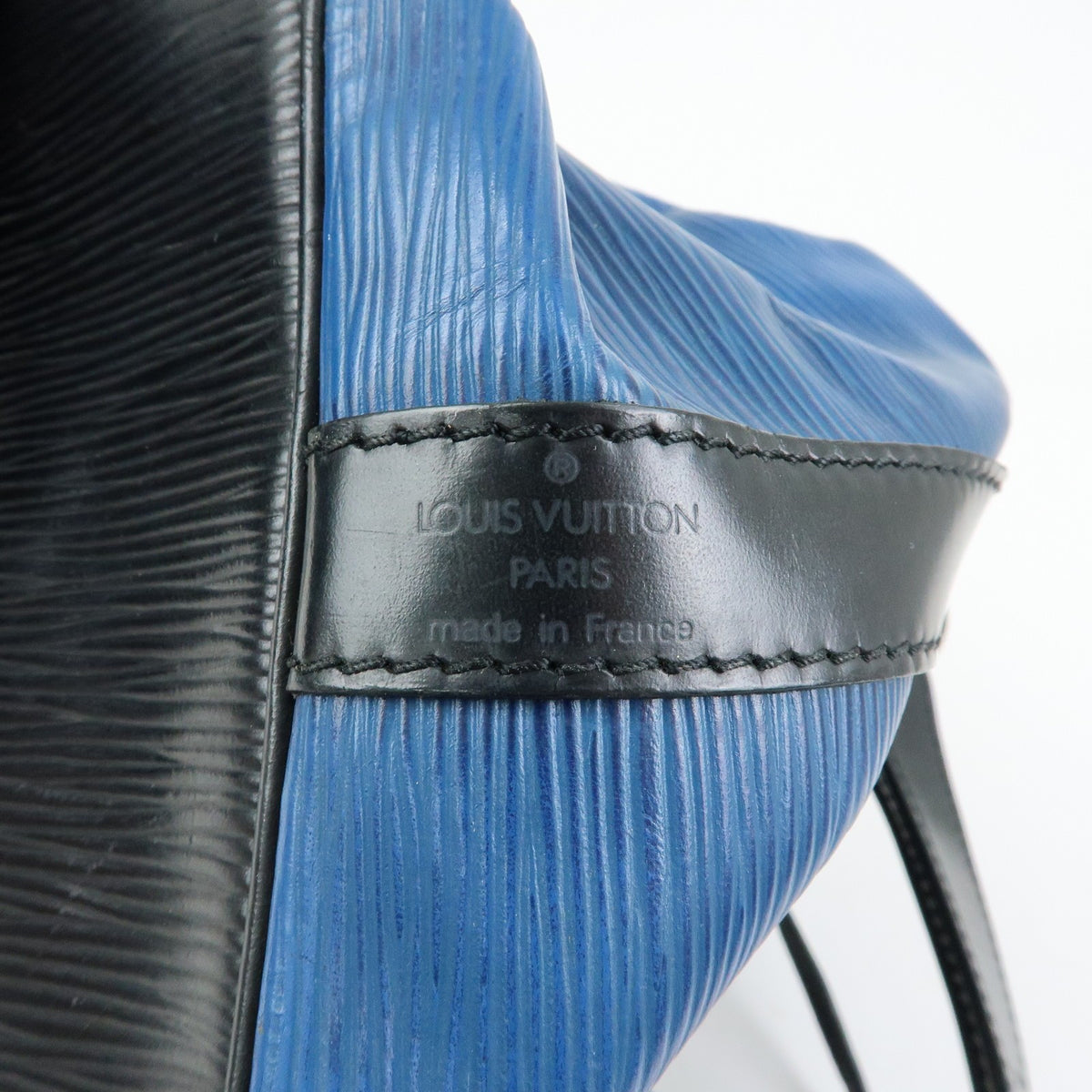 Louis Vuitton Bicolor Petit Noe Epi Leather, Blue, Leather, Handbag