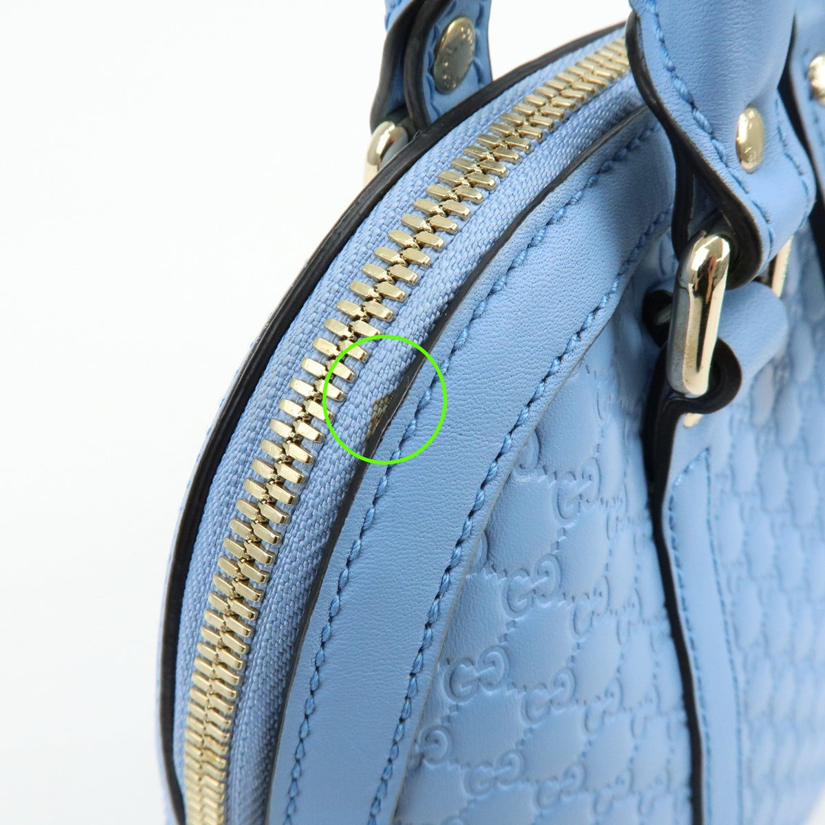 Gucci Convertible Dome Satchel Microguccissima Leather, Blue, Leather, Handbag