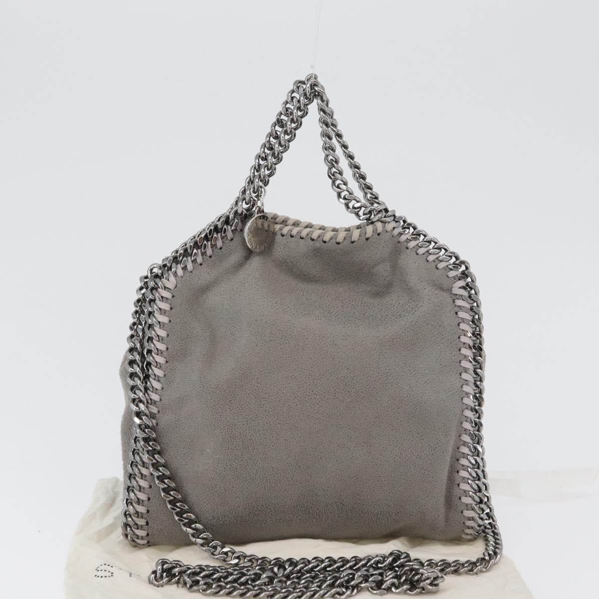 Stella McCartney Falabella Fold Over Faux Leather, Gray, Polyester, Shoulder Bag