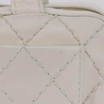 Chanel Vintage CC Zip Around Bowler Quilted Caviar, White, Leather, Handbag